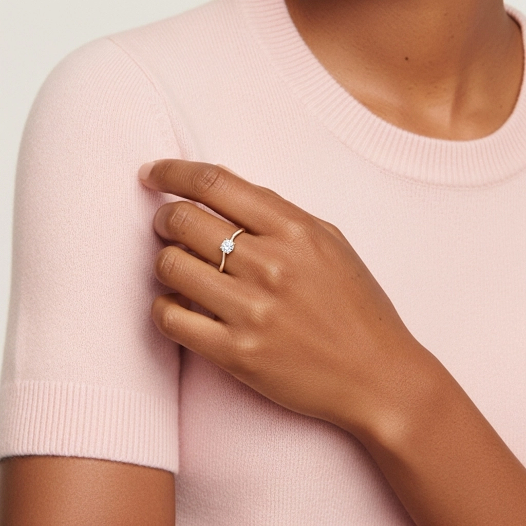 Solitaire Promise Ring Moissanite