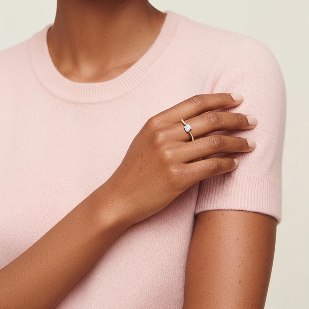 Solitaire Promise Ring Moissanite