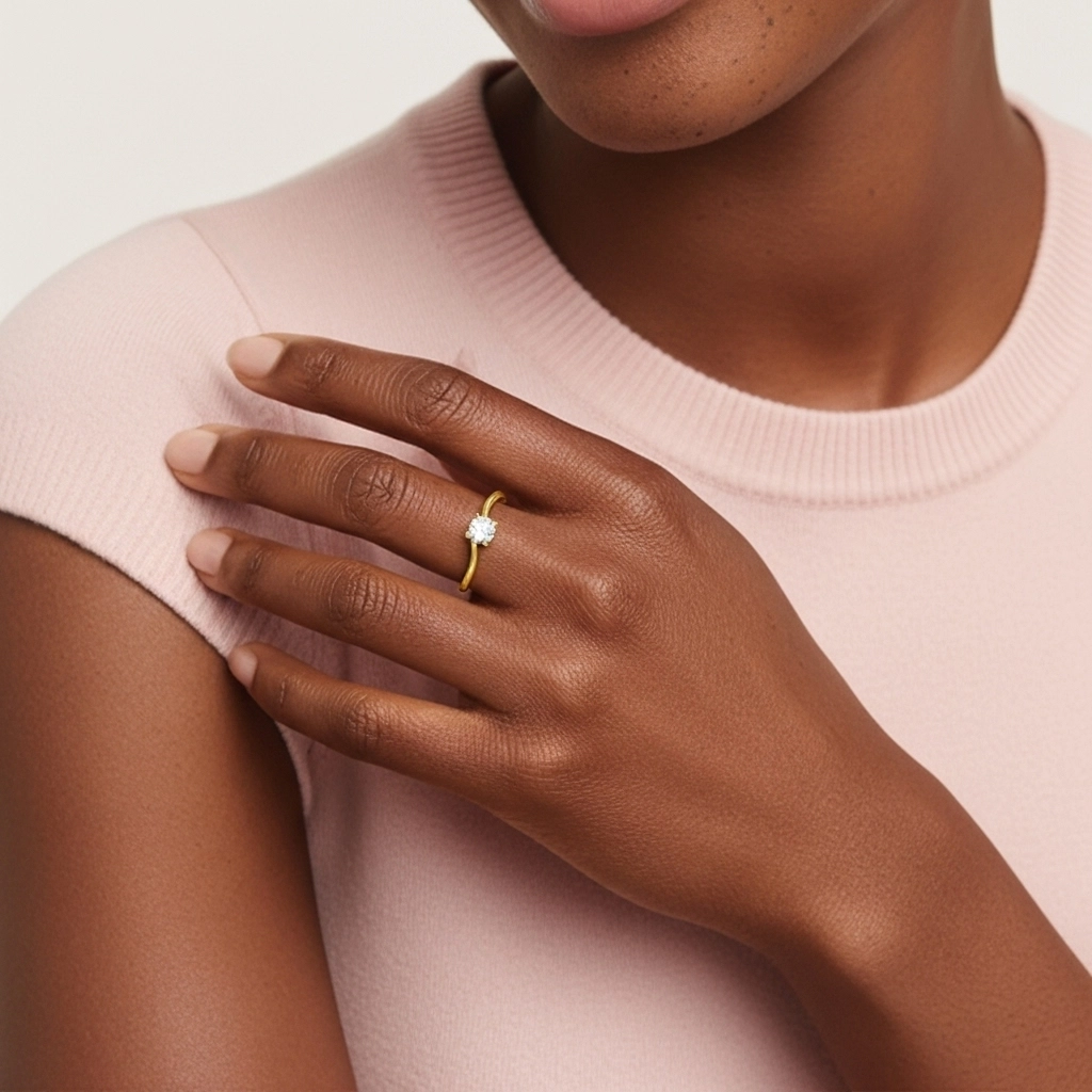 Solitaire Promise Ring Moissanite