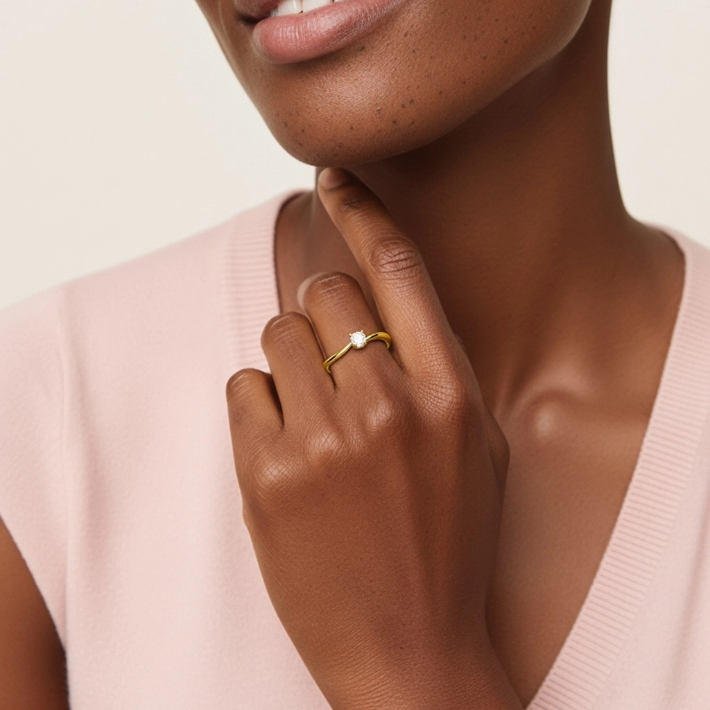 Solitaire Promise Ring Moissanite