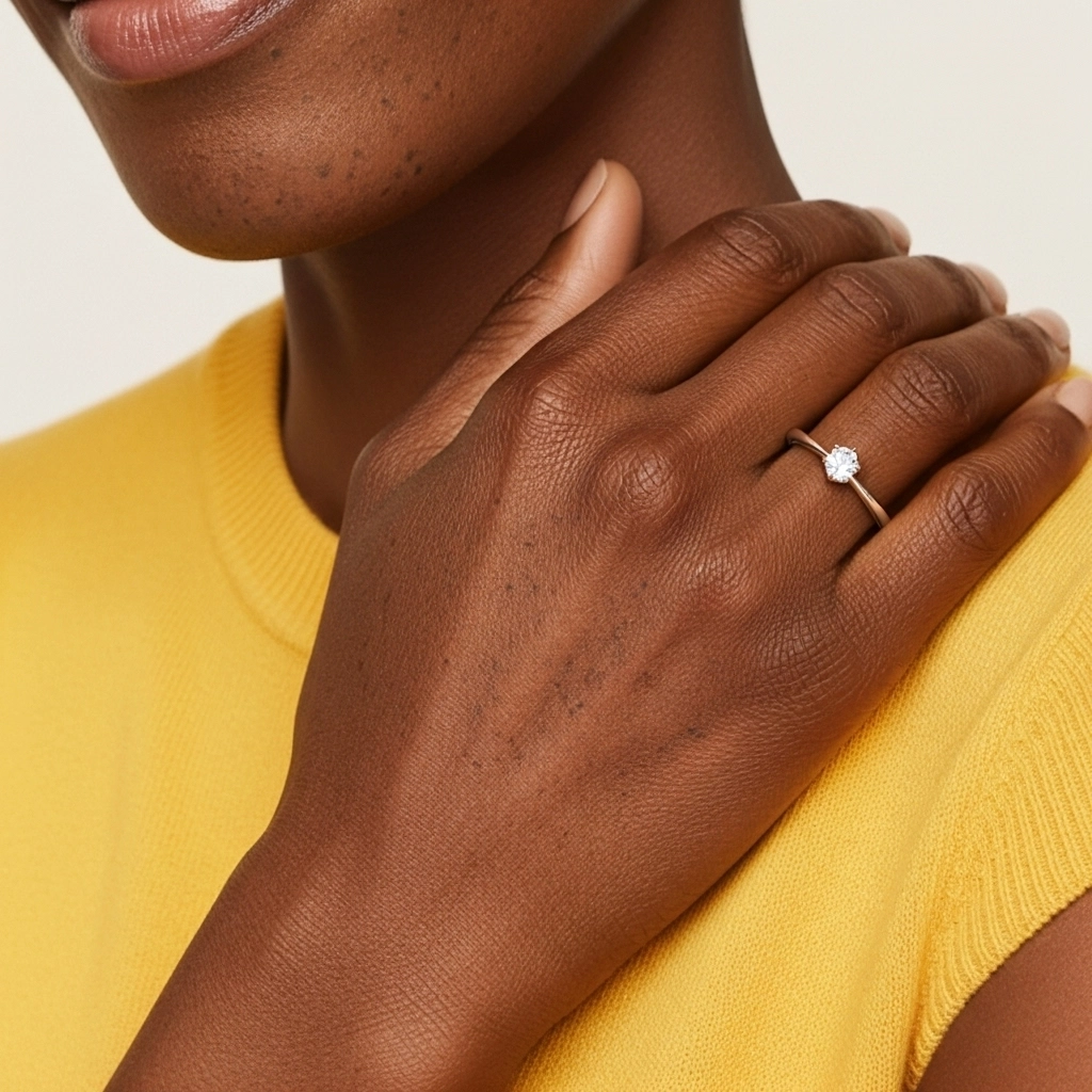 Solitaire Prong Promise Ring Moissanite