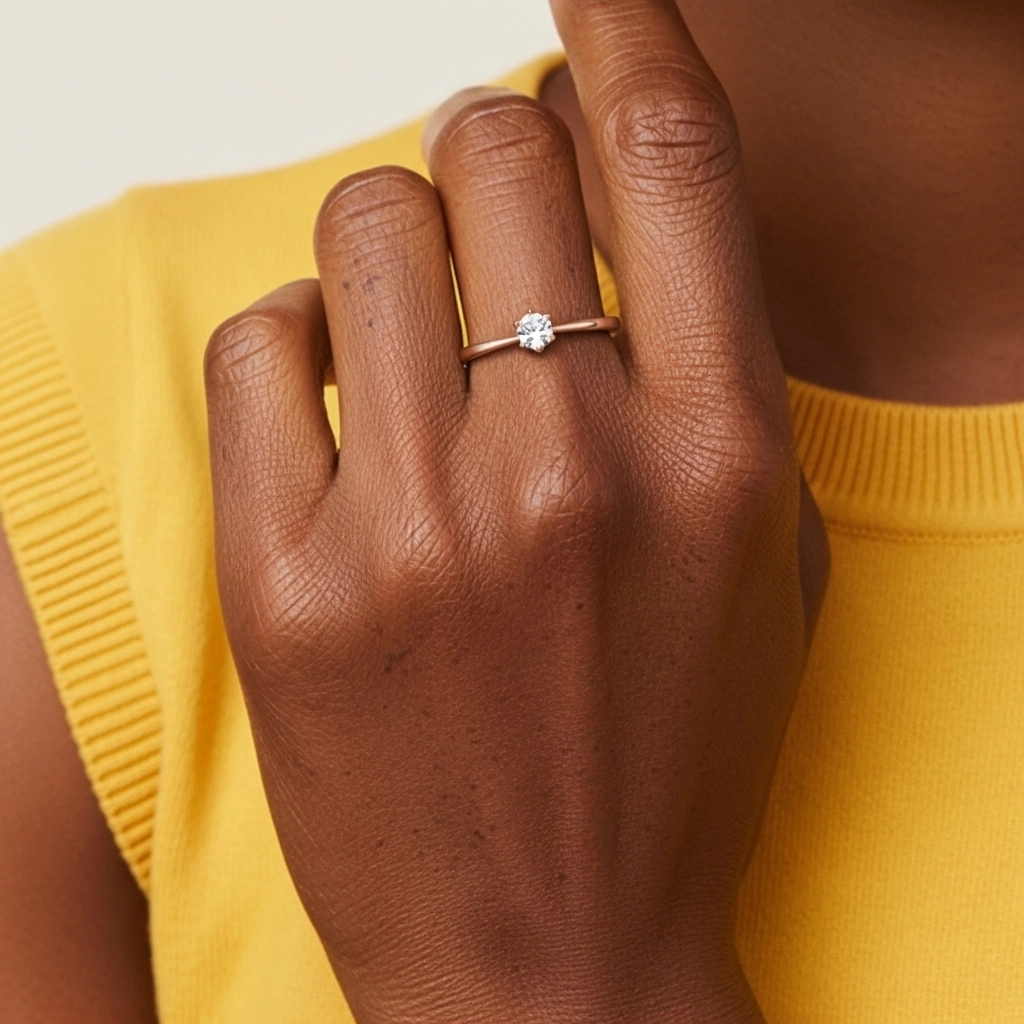 Solitaire Prong Promise Ring Moissanite