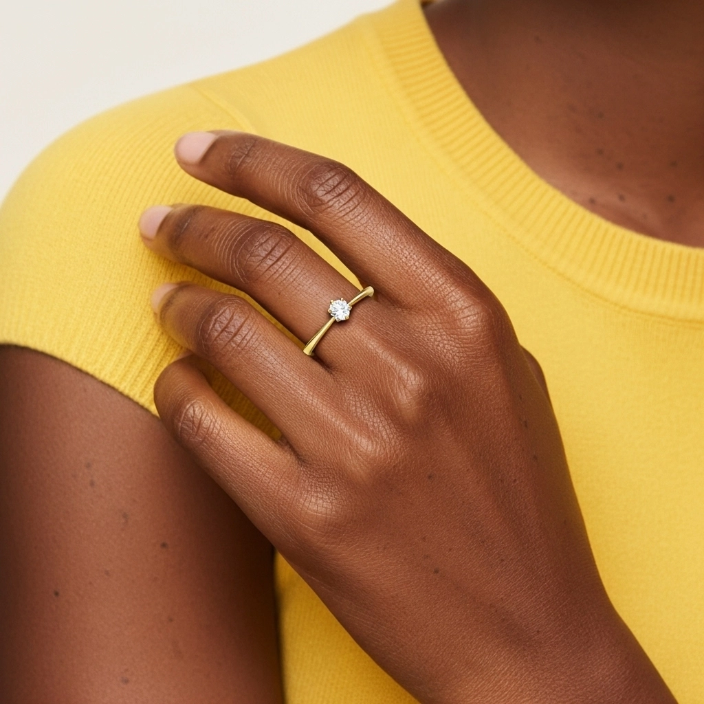 Solitaire Prong Promise Ring Moissanite