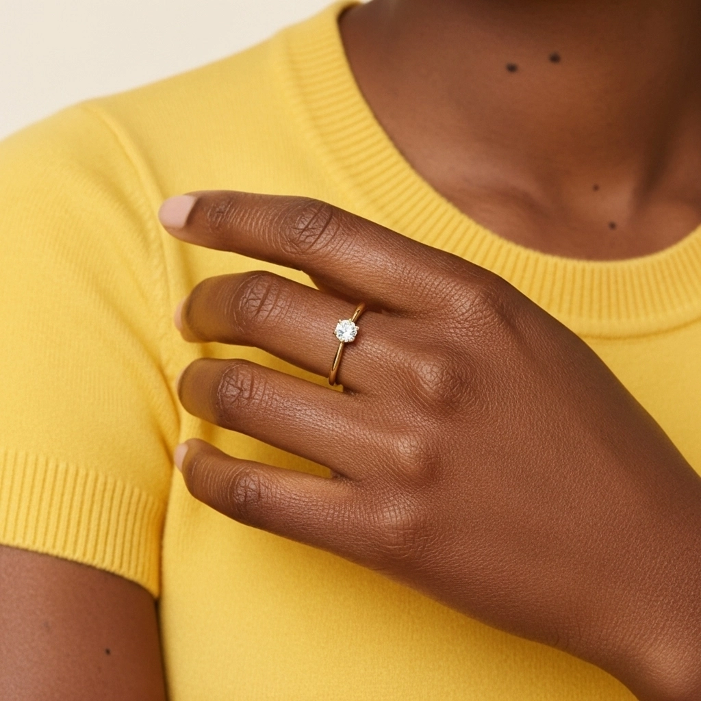 Solitaire Prong Promise Ring Moissanite