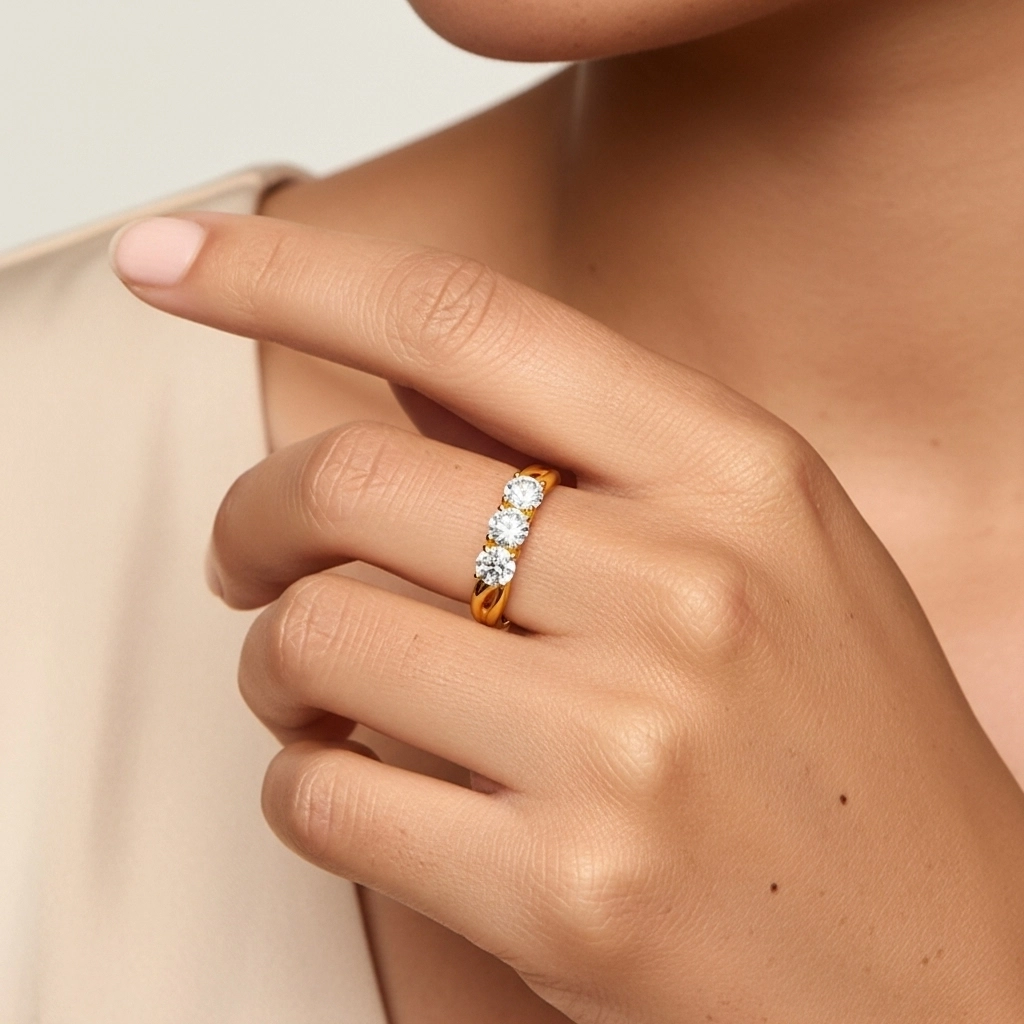 925 Sterling Silver Moissanite Promise Ring