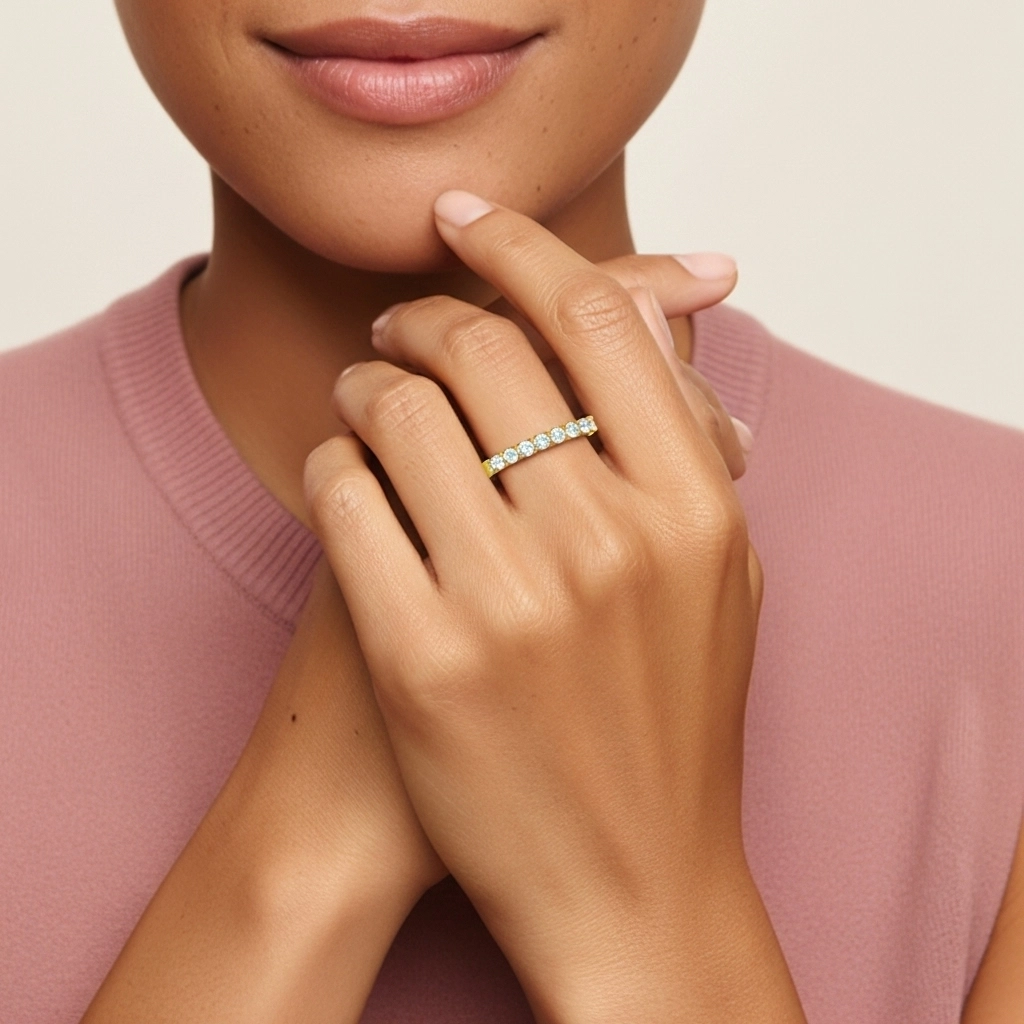 Minimaliste Empilable Moissanite Bague de mariage