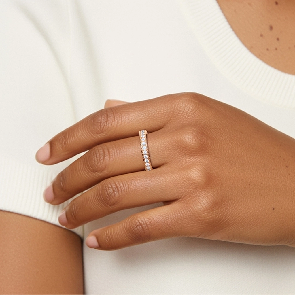 Milgrain Rope Pavé Wedding Ring