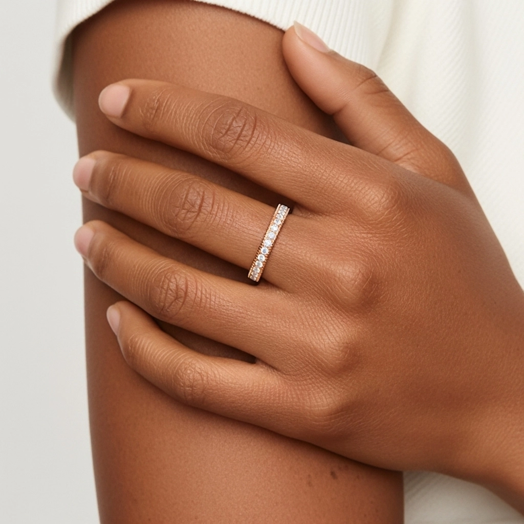 Milgrain Rope Pavé Wedding Ring