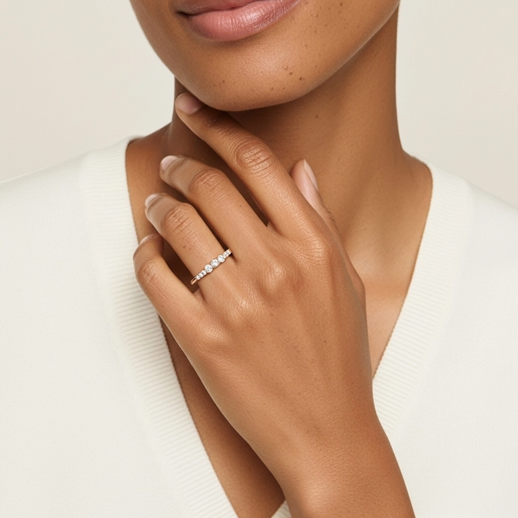 Délicat Empilable Moissanite Bague de mariage