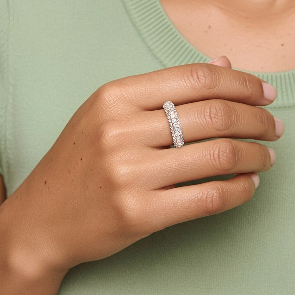 Beaded Pavé Wedding Ring