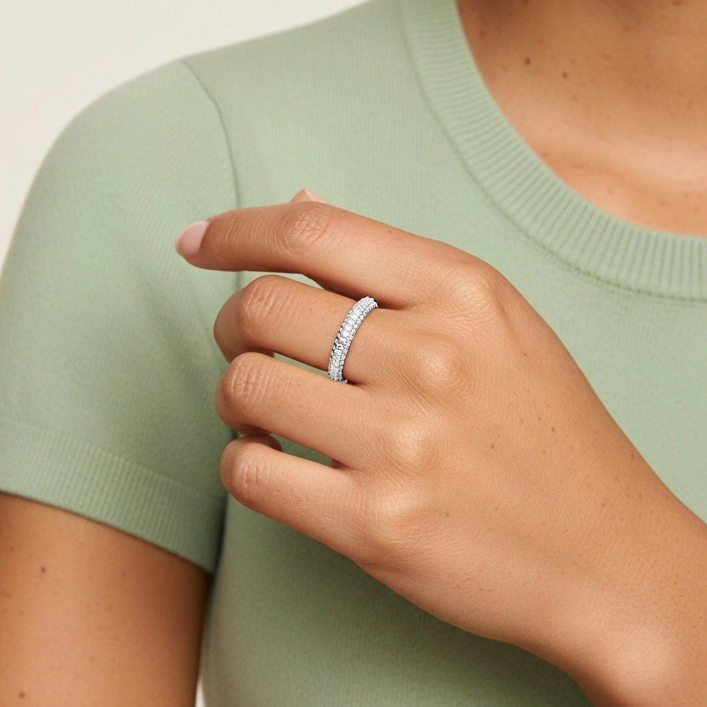 Beaded Pavé Wedding Ring