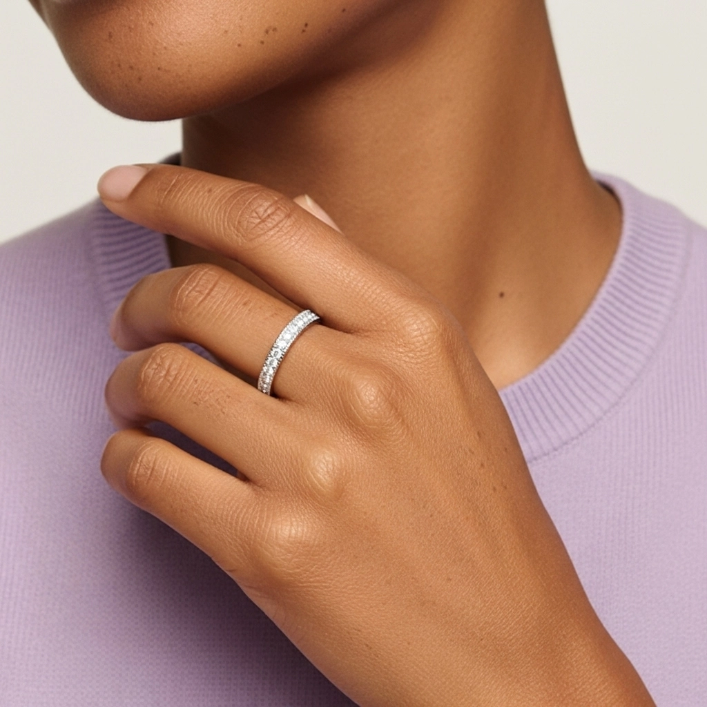 Milgrain Pavé Wedding Ring