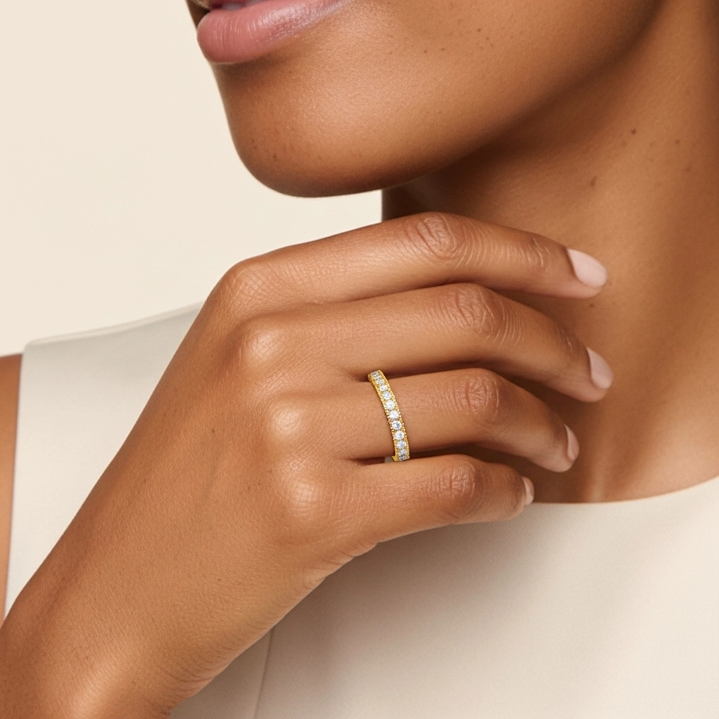 Milgrain Pavé Wedding Ring