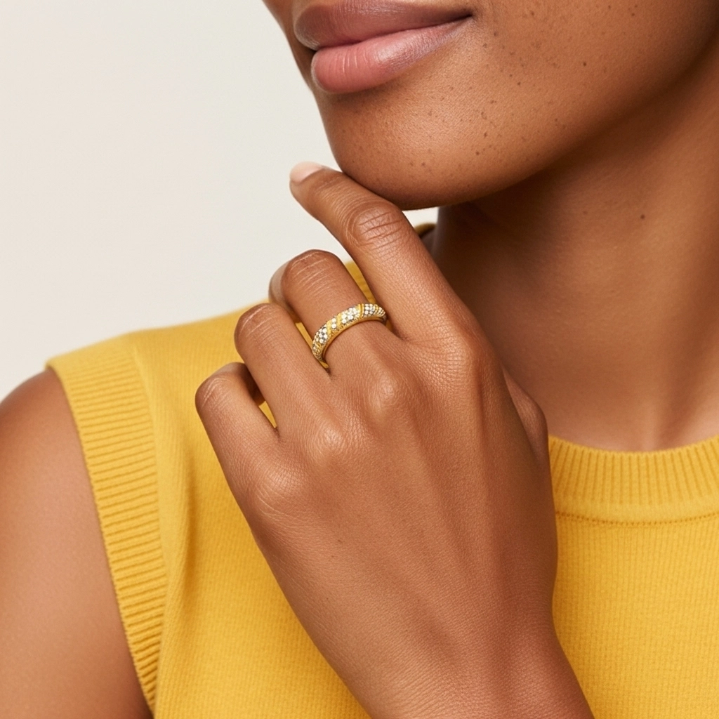 Vintage Beaded Rope Moissanite Wedding Ring