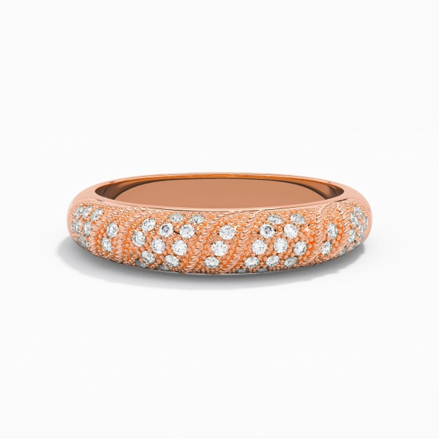 Vintage Beaded Rope Moissanite Wedding Ring