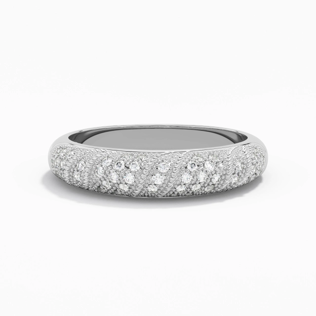 Vintage Beaded Rope Moissanite Wedding Ring