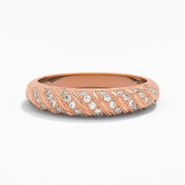 Retro Beaded Moissanite Wedding Band