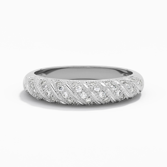 Retro Beaded Moissanite Wedding Band
