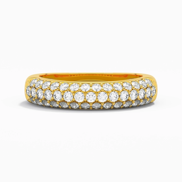 Luxury Engrave Moissanite 14K Gold Wedding Ring