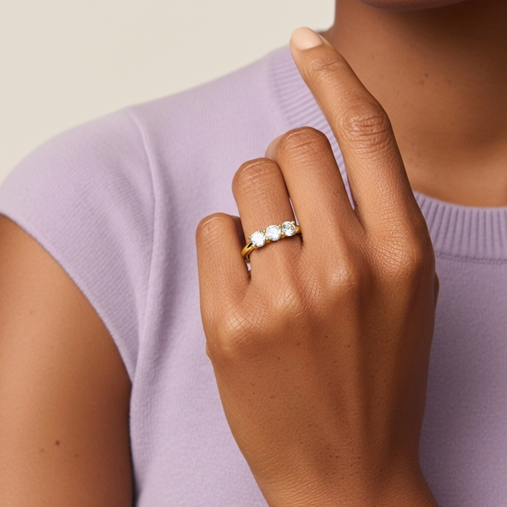 14K Gold Moissanite Wedding Ring