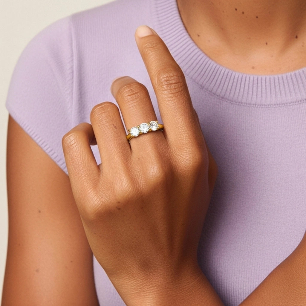 14K Gold Moissanite Wedding Ring