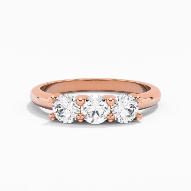 14K Rose Gold Moissanite Wedding Ring