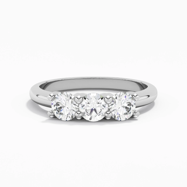 14K White Gold Moissanite Wedding Ring