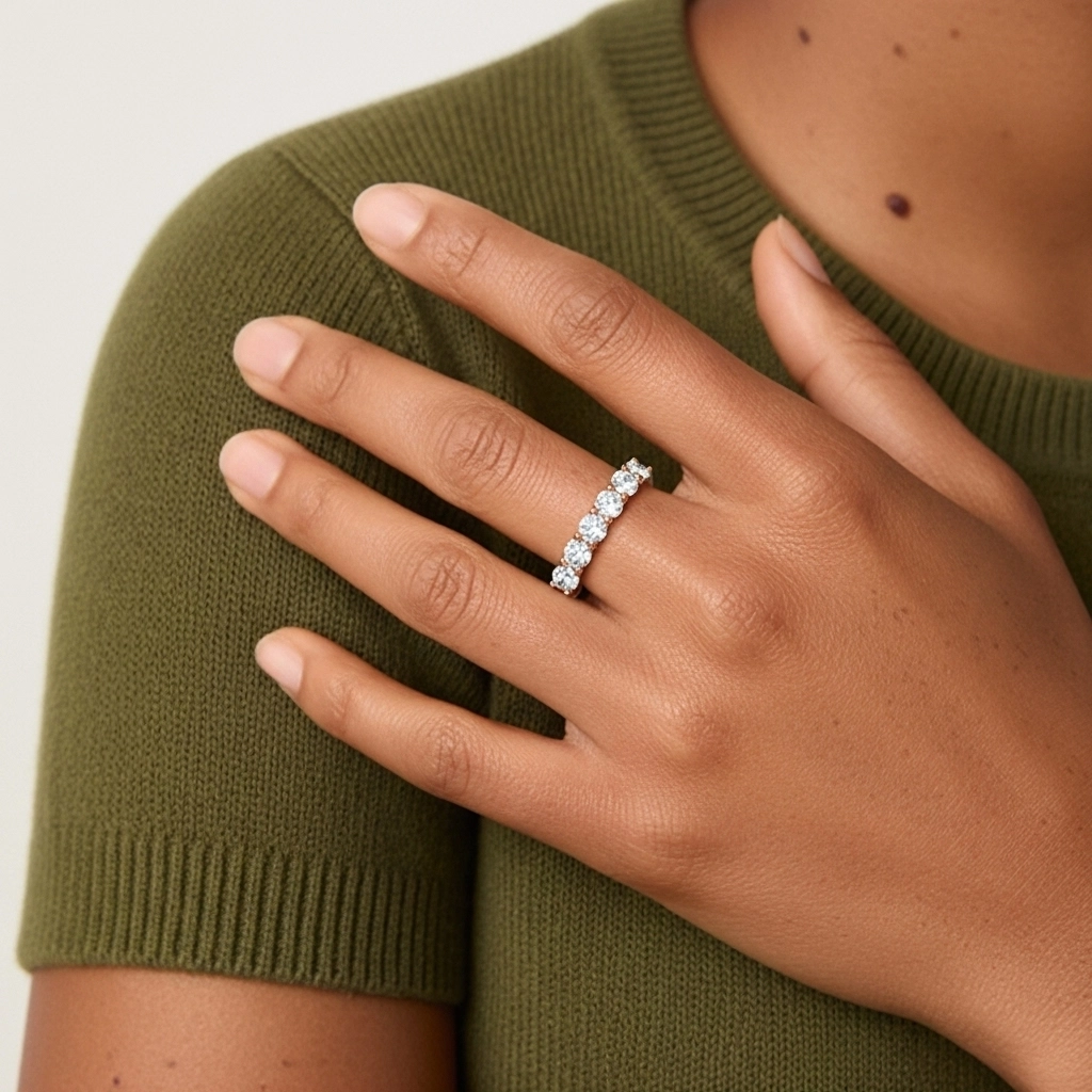 Délicat Empilable Moissanite Bague de mariage