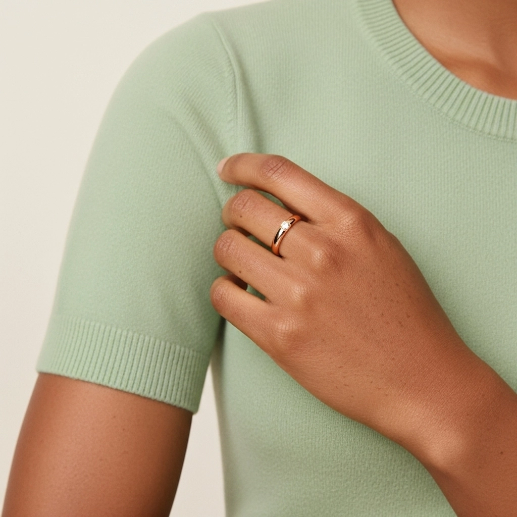 Délicat Empilable Moissanite Bague de mariage