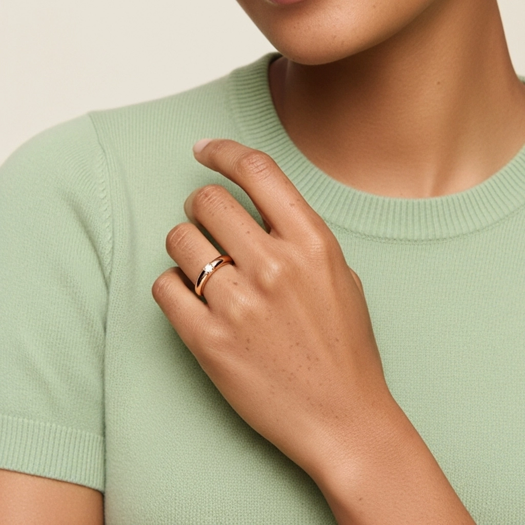 Délicat Empilable Moissanite Bague de mariage