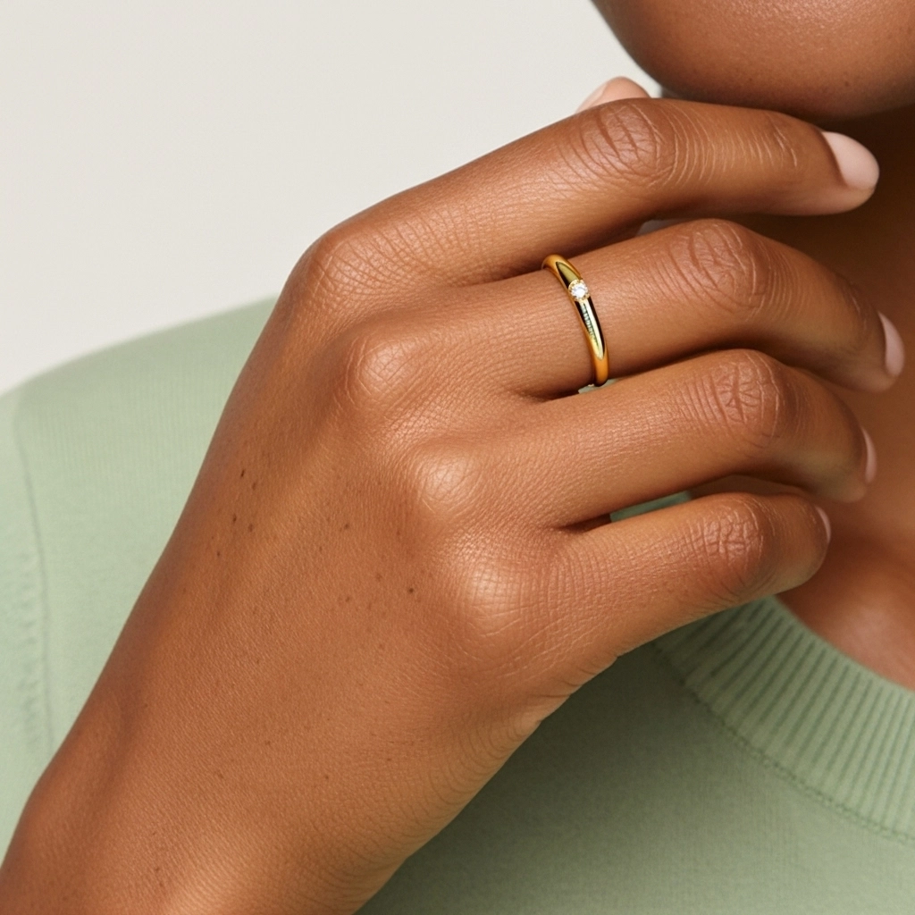 Délicat Empilable Moissanite Bague de mariage