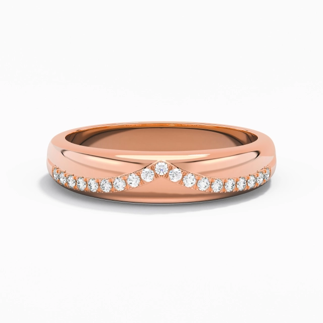 Wide Dainty Moissanite Wedding Ring