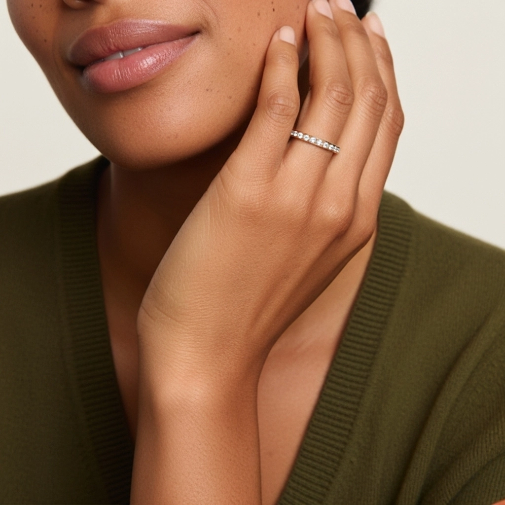 Classique Empilable Moissanite Bague de mariage