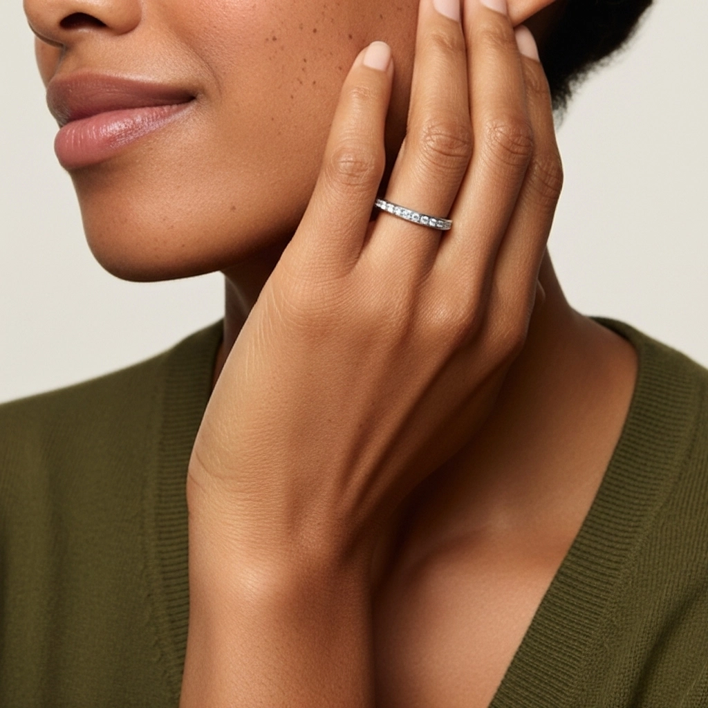 Classique Empilable Moissanite Bague de mariage