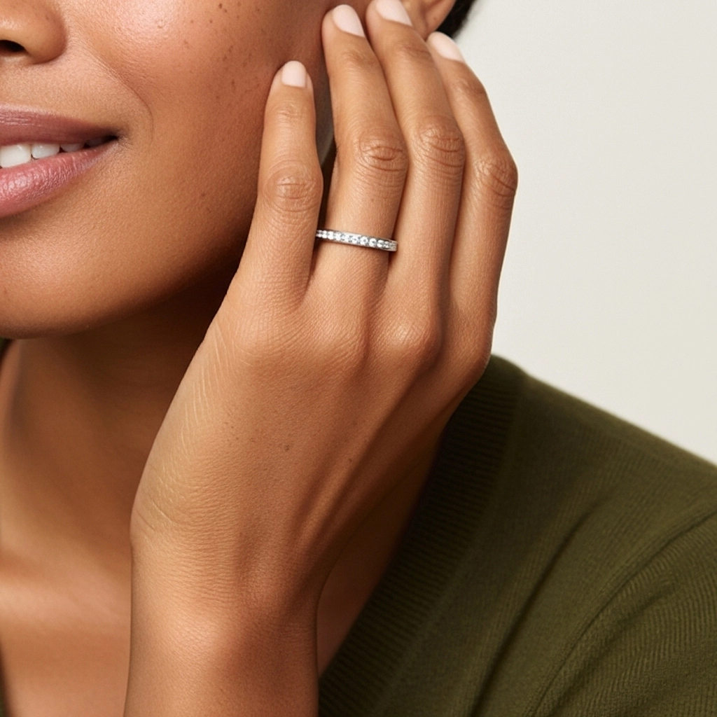 Classique Empilable Moissanite Bague de mariage