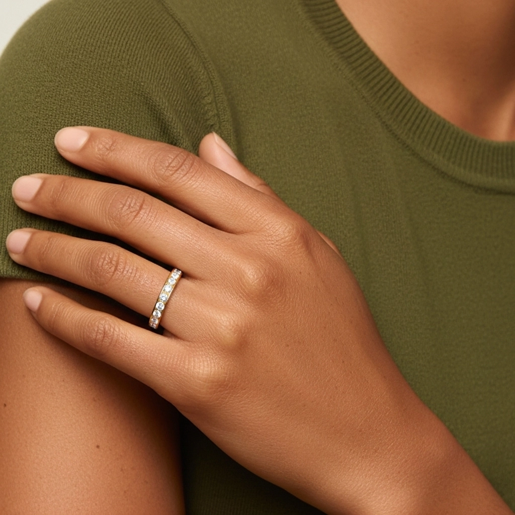 Classique Empilable Moissanite Bague de mariage