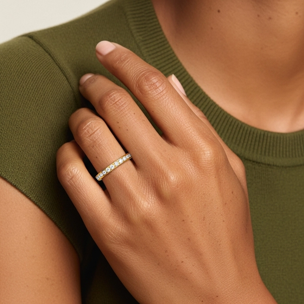 Classique Empilable Moissanite Bague de mariage