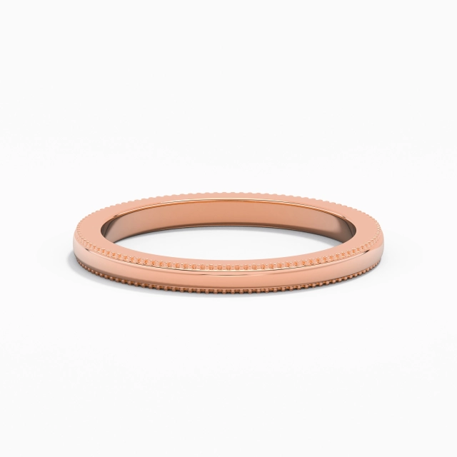 Minimalist Stackable Milgrain Wedding Ring