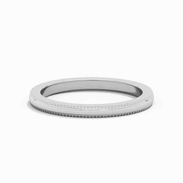 Minimalist Stackable Milgrain Wedding Ring