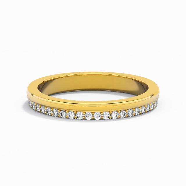 Charming Engrave Moissanite 14K Gold Wedding Ring