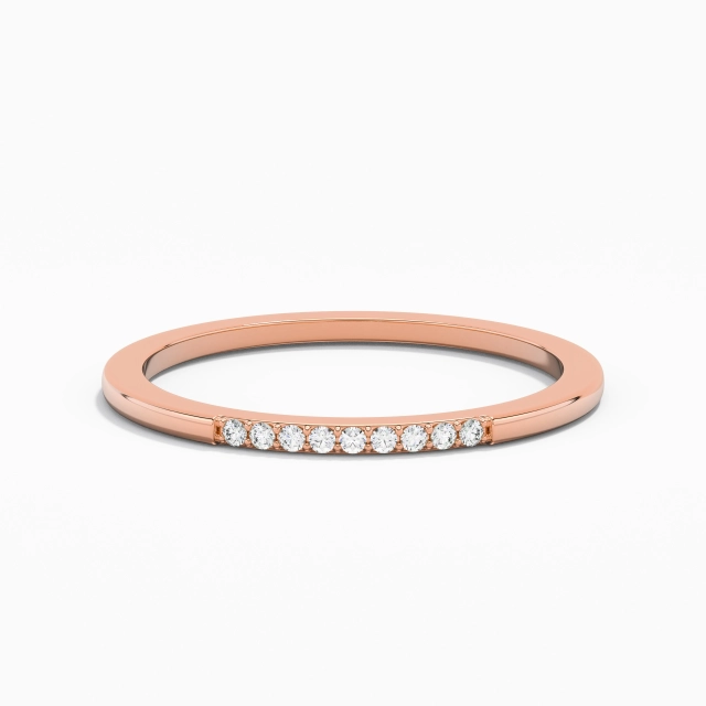 Minimalist Stackable Moissanite Wedding Ring