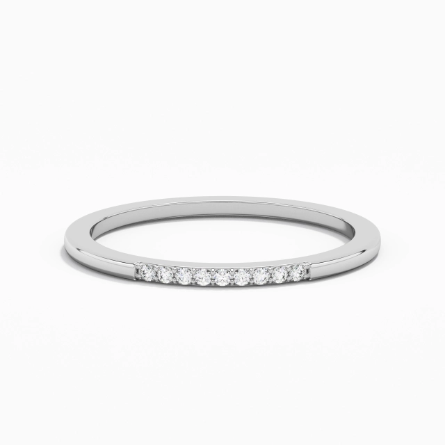 Minimalist Stackable Moissanite 925 Sterling Silver Wedding Ring