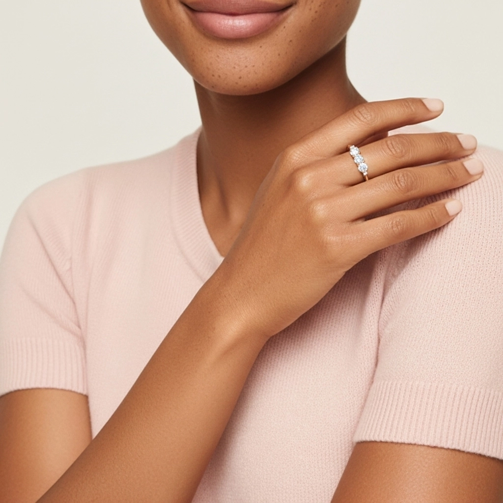 Trois pierres Bague de mariage