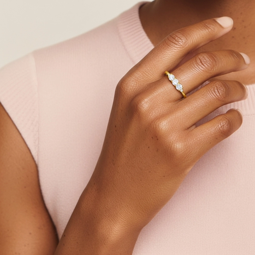 Trois pierres Bague de mariage