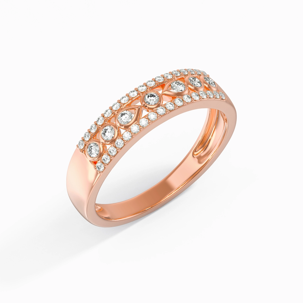 Three Stone Wedding Ring Moissanite