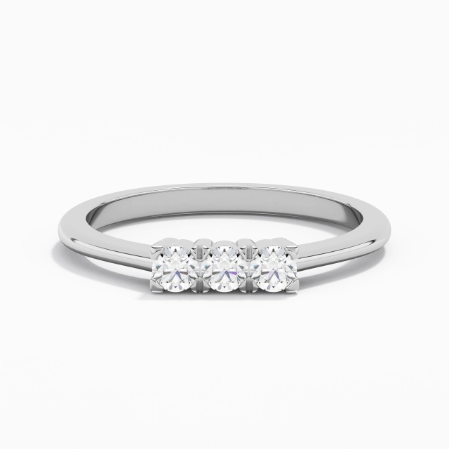 Three Stone Wedding Ring Moissanite