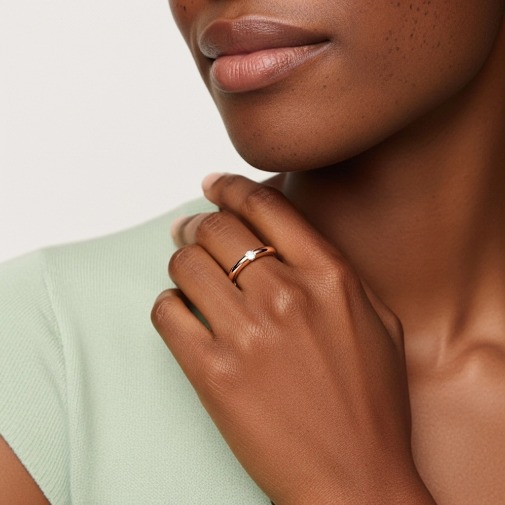 Minimaliste Relief Moissanite Bague de mariage