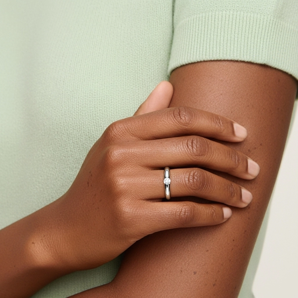 Minimaliste Relief Moissanite Bague de mariage