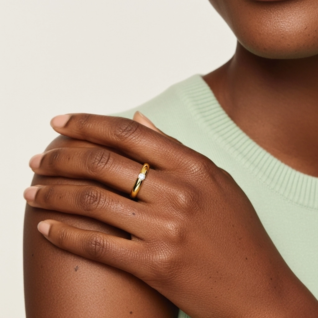 Minimaliste Relief Moissanite Bague de mariage