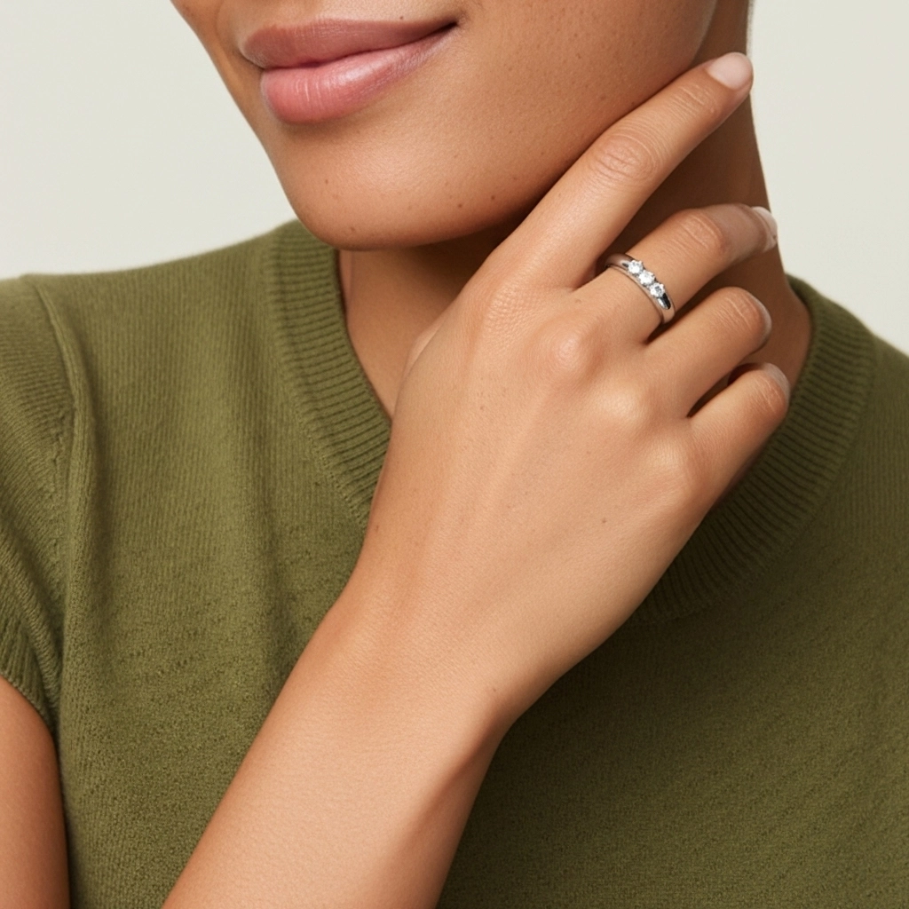 Platinum Moissanite Wedding Ring